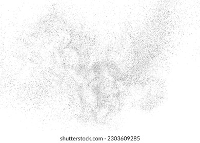 Distressed black texture. Dark grainy texture on white background. Dust overlay textured. Grain noise particles. Rusted white effect. Grunge design elements. Vector illustration, EPS 10.