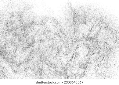 Distressed black texture. Dark grainy texture on white background. Dust overlay textured. Grain noise particles. Rusted white effect. Grunge design elements. Vector illustration, EPS 10.