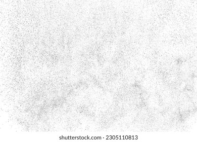 Distressed black texture. Dark grainy texture on white background. Dust overlay textured. Grain noise particles. Rusted white effect. Grunge design elements. Vector illustration, EPS 10.
