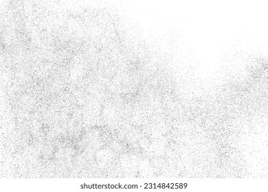 Distressed black texture. Dark grainy texture on white background. Dust overlay textured. Grain noise particles. Rusted white effect. Grunge design elements. Vector illustration, EPS 10.