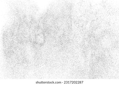 Distressed black texture. Dark grainy texture on white background. Dust overlay textured. Grain noise particles. Rusted white effect. Grunge design elements. Vector illustration, EPS 10.