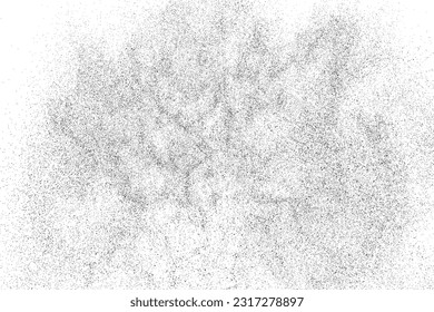 Distressed black texture. Dark grainy texture on white background. Dust overlay textured. Grain noise particles. Rusted white effect. Grunge design elements. Vector illustration, EPS 10.