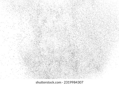 Distressed black texture. Dark grainy texture on white background. Dust overlay textured. Grain noise particles. Rusted white effect. Grunge design elements. Vector illustration, EPS 10.