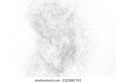 Distressed black texture. Dark grainy texture on white background. Dust overlay textured. Grain noise particles. Rusted white effect. Grunge design elements. Vector illustration, EPS 10.