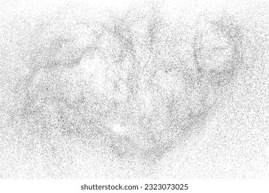 Distressed black texture. Dark grainy texture on white background. Dust overlay textured. Grain noise particles. Rusted white effect. Grunge design elements. Vector illustration, EPS 10.