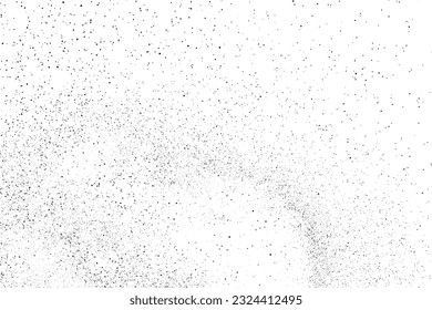 Textura negra angustiada. Textura granulada oscura sobre fondo blanco. El polvo sobrante texturado. Partículas de ruido de grano. Efecto blanco roto. Elementos de diseño gruesos. Ilustración del vector, EPS 10.