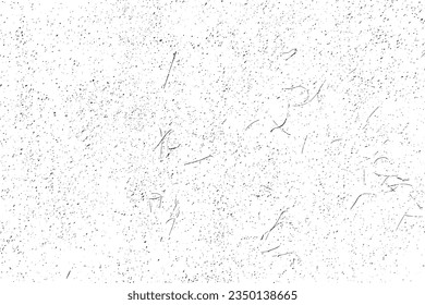 Textura negra angustiada. Textura granulada oscura sobre fondo blanco. El polvo sobrante texturado. Partículas de ruido de grano. Efecto blanco roto. Elementos de diseño gruesos. Ilustración del vector, EPS 10.