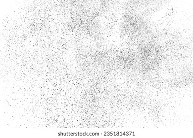 Textura negra angustiada. Textura granulada oscura sobre fondo blanco. El polvo sobrante texturado. Partículas de ruido de grano. Efecto blanco roto. Elementos de diseño gruesos. Ilustración del vector, EPS 10.