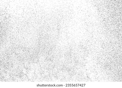 Distressed black texture. Dark grainy texture on white background. Dust overlay textured. Grain noise particles. Rusted white effect. Grunge design elements. Vector illustration, EPS 10.