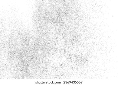 Distressed black texture. Dark grainy texture on white background. Dust overlay textured. Grain noise particles. Rusted white effect. Grunge design elements. Vector illustration, EPS 10.