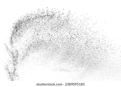 Falsche schwarze Textur. Dunkelgraue Textur auf weißem Hintergrund. Staubüberlagerungen strukturiert. Kornrauschpartikel. Weißer Effekt geröstet. Grunge Designelemente. Vektorgrafik, EPS10.