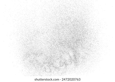 Textura negra angustiada. Textura granulada oscura sobre fondo blanco. Superposición de polvo con textura. Partículas de ruido de grano. Efecto blanco oxidado. Elementos de diseño Grunge. Ilustración vectorial, EPS 10.	
