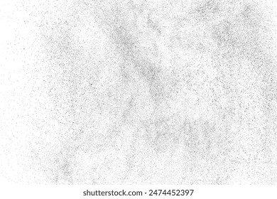 Distressed black texture. Dark grainy texture on white background. Dust overlay textured. Grain noise particles. Rusted white effect. Grunge design elements. Vector illustration, EPS 10.	
