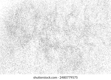 Distressed black texture. Dark grainy texture on white background. Dust overlay textured. Grain noise particles. Rusted white effect. Grunge design elements. Vector illustration, EPS 10.	
