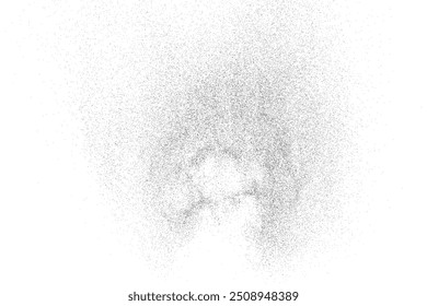 Textura negra afligida. Textura granulada oscura sobre fondo blanco. Superposición de polvo texturizado. Partículas de ruido de grano. Efecto blanco oxidado. Elementos de diseño Grunge. Ilustración vectorial, EPS 10.	