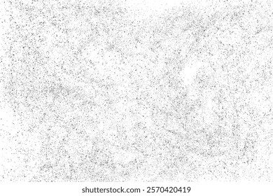 Distressed black texture. Dark grainy texture on white background. Dust overlay textured. Grain noise particles. Rusted white effect. Grunge design elements. Vector illustration, EPS 10.