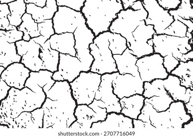 Textura superficial agrietada en blanco y negro afligida