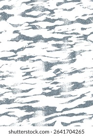 Un estampado de camuflaje azul afligido con un efecto de textura grunge sobre una base blanca limpia. Este estampado de camuflaje sin costuras es ideal para ropa de calle de inspiración militar, moda táctica y diseño de ropa activa