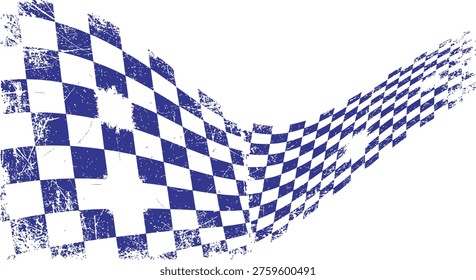 Distressed Blue Checkered Racing Flag Background