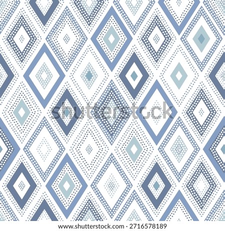 Distressed Blue Diamond Seamless Pattern Background