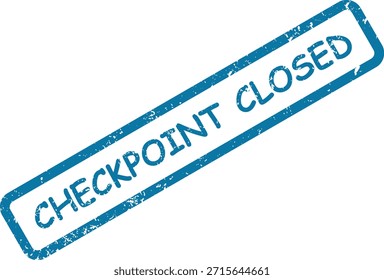 Una impresión de sello de goma azul afligido que muestra "CHECKPOINT PASSED" en una superficie blanca limpia, lo que indica una finalización exitosa.