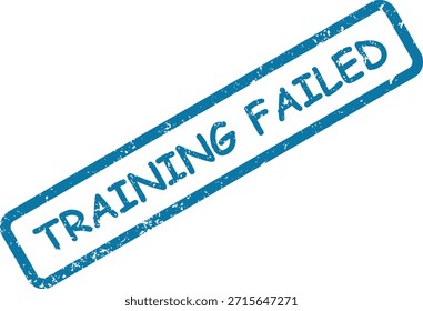 Una marca de sello de goma azul angustiada indica "ENTRENAMIENTO FALLIDO", lo que significa un intento fallido de adquisición de habilidades o educación.