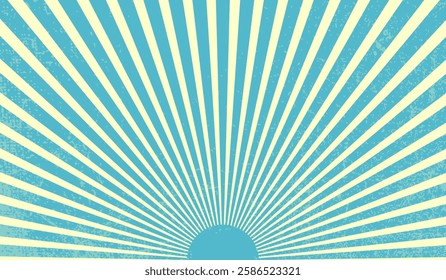 A distressed blue sunburst background featuring radiating stripes and a grunge texture, perfect for retro, vintage, and nostalgic design projects