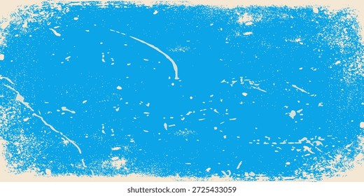 Textura grunge angustiada de patinação no gelo azul do inverno. Fundo abstrato da estação fria com uma superfície rasgada e gelada. fundo vetorial. Textura grungy antiga