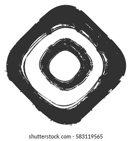 Distressed Bold postal Stamp Decorative stain background. Urban overlay grunge blot circular blur texture. Aged edge messy button icon, logo lable, badge cover. Used ink print backdrop. EPS10 vector.