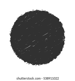 Distressed bold stamp texture. Circular crayon charcoal background. Empty hi-quality element. Grunge circle overlay mockup. Original logo blank detail. High detailed quality. Icon basis. EPS10 vector.