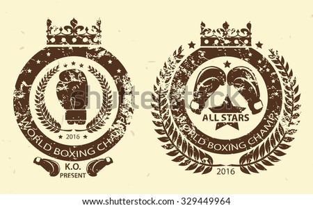 Distressed boxing prints