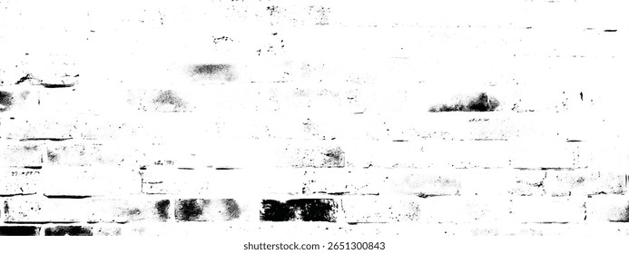 uma parede de tijolos angustiados mostra sua idade com uma textura grunge preto e branco, criando um pano de fundo vintage