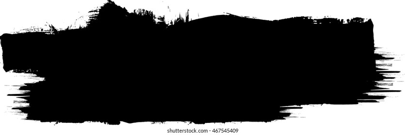 Distressed Brush Stroke . Black Modern Textured banner .