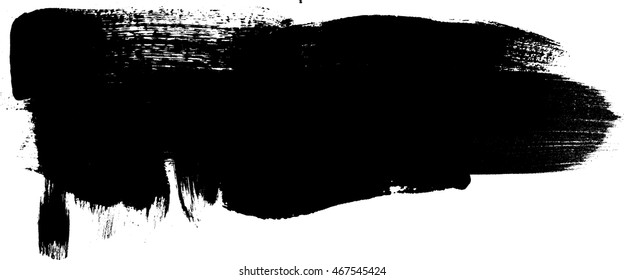 Distressed Brush Stroke . Black Modern Textured banner .