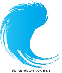 Distressed Brush Stroke. Grunge Wave Ink Line  .Logo Icon. Vector