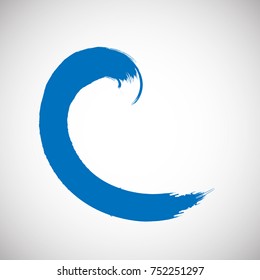 Distressed Brush Stroke. Grunge Wave Ink Line  .Logo Icon. Vector