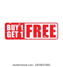 Distressed Buy One Get One Sticker Label