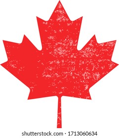 Distressed Canadian Maple Leaf Design 
