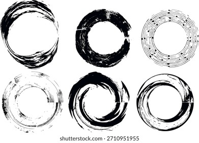 Diseños circulares de Vector Abstractas único de la Colección del grunge del círculo angustiado