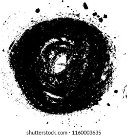 Distressed Circle Stamp Vector Black Color Overlay Textures. Round Bold Grunge distress Template background For your design. EPS10 vector.