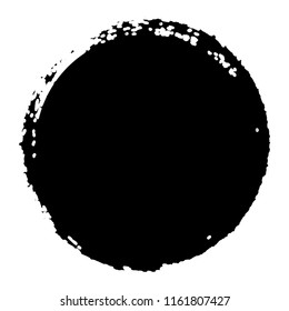 Distressed Circle Stamp Vector Black Color Overlay Texture. Bold Round Grunge distress Template background. Artistic circular design element. EPS10 vector.