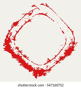 Distressed Circle Stamp Vector Black Color Red Overlay Textures. Thin And Bold Grunge distress Template background For your design. EPS10 vector.