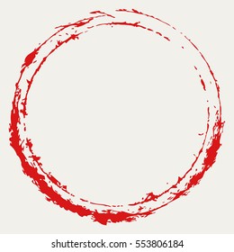 Distressed Circle Stamp Vector Red Color Overlay Textures. Thin And Bold Grunge distress Template background For your design. EPS10 vector.