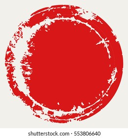 Distressed Circle Stamp Vector Red Color Overlay Textures. Thin And Bold Grunge distress Template background For your design. EPS10 vector.