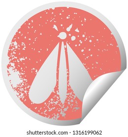 símbolo de pegatina de descascarillado circular de un error de polilla