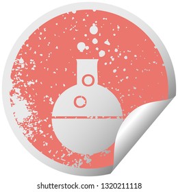 distressed circular peeling sticker symbol of a science experiment