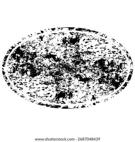Distressed circular stamp texture with grunge, worn, vintage design