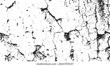 Angustiado rachado Grunge textura fundo preto branco