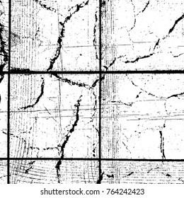 Distressed Cracked Overlay Paint Texture. Dry weathered grunge background. Grain used template. EPS10 vector.