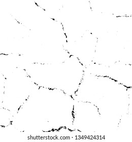 Distressed Cracked Paint Overlay Texture. Dry damaged peeled background. EPS10 vector